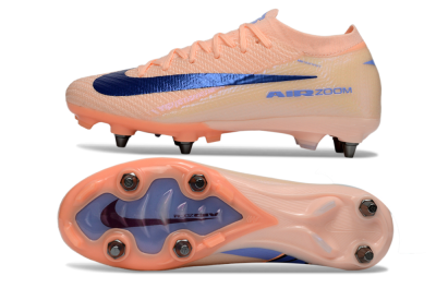 Nike Air Zoom Mercurial Vapor 16 Elite SG Soft Ground Soccer Cleats - Peach/Royal Blue/Pastel Orange