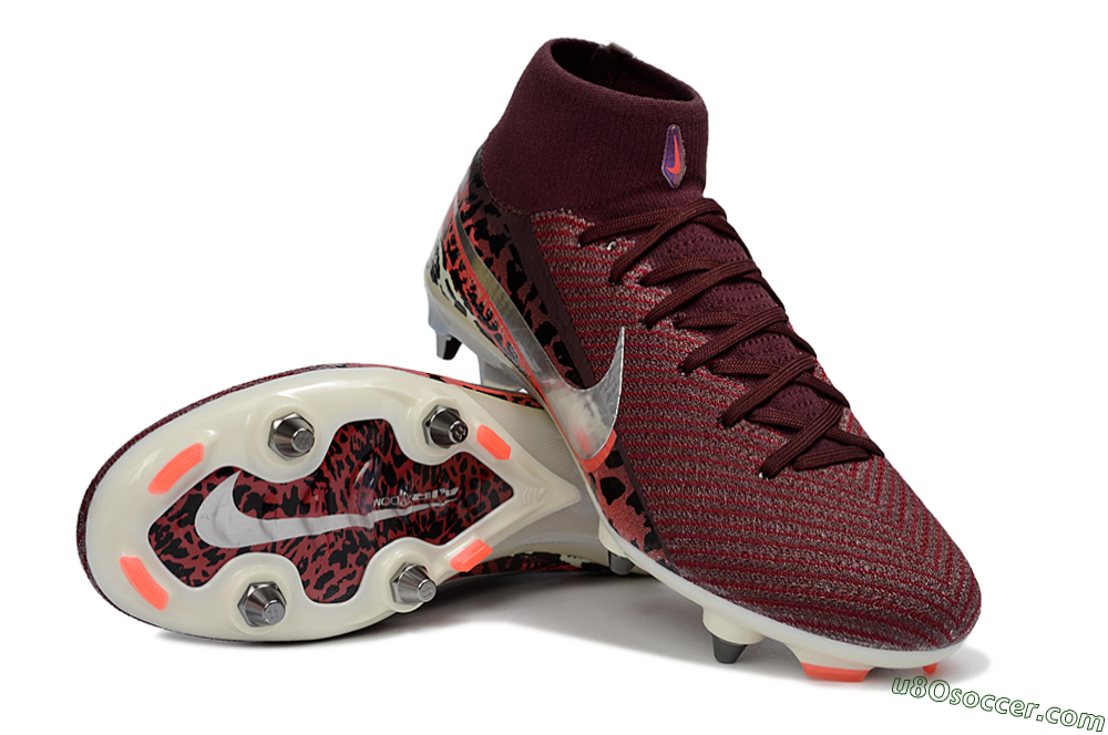 Nike Air Zoom Mercurial Superfly 10 Elite SG Soft Ground Soccer Cleats - Red/Dark Berry/Metallic Silver 3