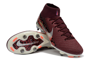 Nike Air Zoom Mercurial Superfly 10 Elite SG Soft Ground Soccer Cleats - Red/Dark Berry/Metallic Silver