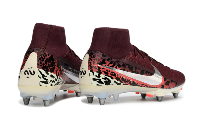 Nike Air Zoom Mercurial Superfly 10 Elite SG Soft Ground Soccer Cleats - Red/Dark Berry/Metallic Silver