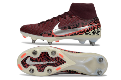Nike Air Zoom Mercurial Superfly 10 Elite SG Soft Ground Soccer Cleats - Red/Dark Berry/Metallic Silver