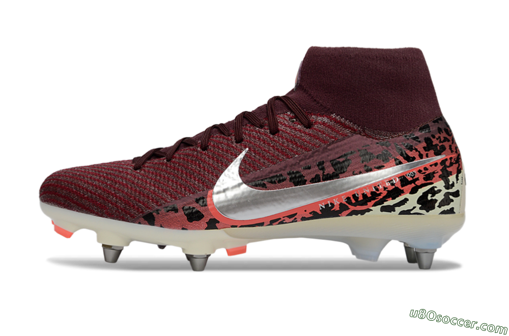 Nike Air Zoom Mercurial Superfly 10 Elite SG Soft Ground Soccer Cleats - Red/Dark Berry/Metallic Silver 2