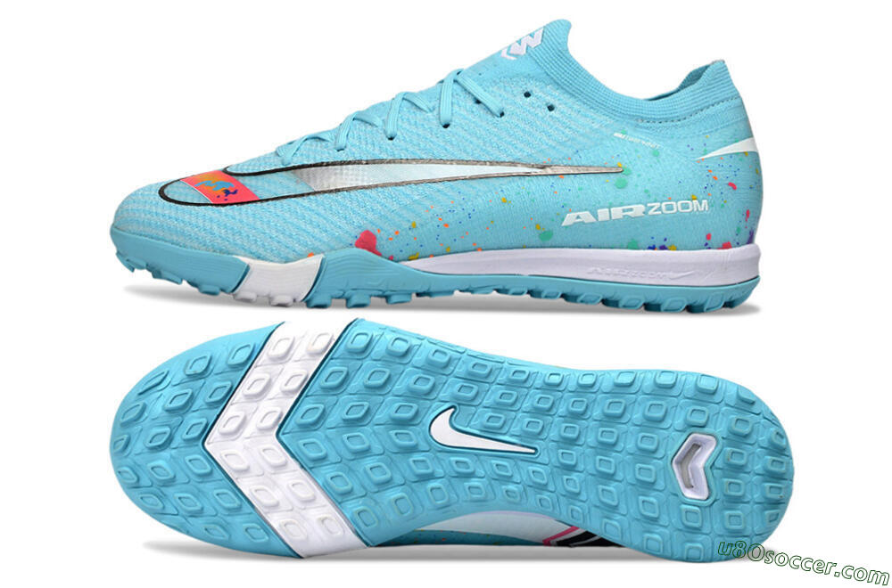 Nike Air Zoom Mercurial Vapor 16 Elite TF Artificial Turf Soccer Shoes - Aqua/Bright Blue/White 0
