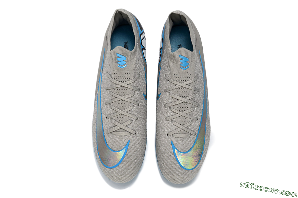 Nike Air Zoom Mercurial Vapor 16 Elite TF Artificial Turf Soccer Shoes - Gray/Sky Blue/Sea Foam 4