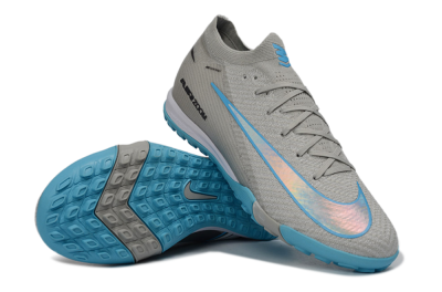 Nike Air Zoom Mercurial Vapor 16 Elite TF Artificial Turf Soccer Shoes - Gray/Sky Blue/Sea Foam