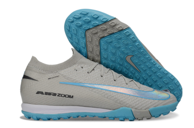 Nike Air Zoom Mercurial Vapor 16 Elite TF Artificial Turf Soccer Shoes - Gray/Sky Blue/Sea Foam