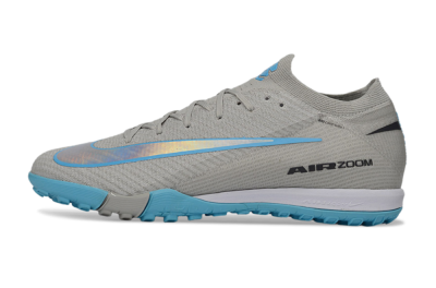 Nike Air Zoom Mercurial Vapor 16 Elite TF Artificial Turf Soccer Shoes - Gray/Sky Blue/Sea Foam