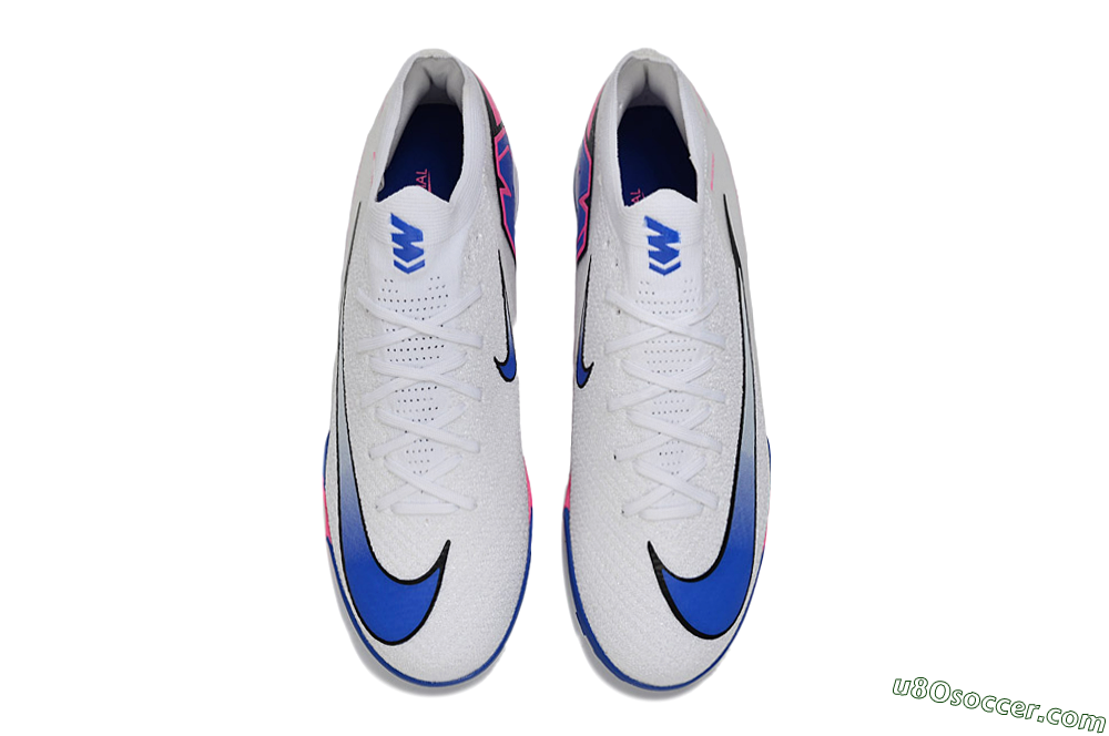 Nike Air Zoom Mercurial Vapor 16 Elite TF Artificial Turf Soccer Shoes - White/Electric Blue/Pink Flash 4