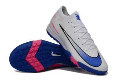 Nike Air Zoom Mercurial Vapor 16 Elite TF Artificial Turf Soccer Shoes - White/Electric Blue/Pink Flash