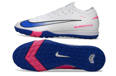 Nike Air Zoom Mercurial Vapor 16 Elite TF Artificial Turf Soccer Shoes - White/Electric Blue/Pink Flash