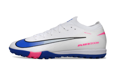 Nike Air Zoom Mercurial Vapor 16 Elite TF Artificial Turf Soccer Shoes - White/Electric Blue/Pink Flash