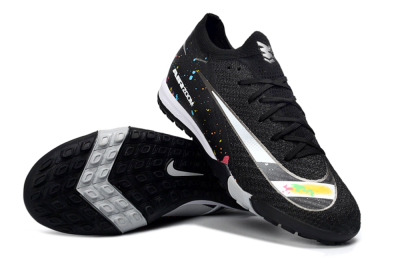 Nike Air Zoom Mercurial Vapor 16 Elite TF Artificial Turf Soccer Shoes - Black/Rainbow Splash/Sleek White