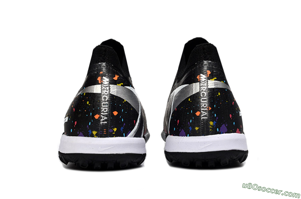 Nike Air Zoom Mercurial Vapor 16 Elite TF Artificial Turf Soccer Shoes - Black/Rainbow Splash/Sleek White 5