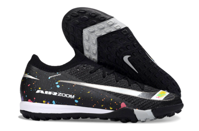 Nike Air Zoom Mercurial Vapor 16 Elite TF Artificial Turf Soccer Shoes - Black/Rainbow Splash/Sleek White