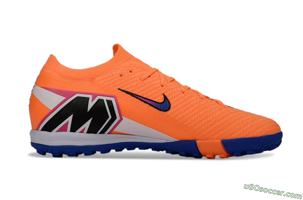 Nike Air Zoom Mercurial Vapor 16 Elite TF Artificial Turf Soccer Shoes - Orange/Electric Blue/Fiery Orange 7