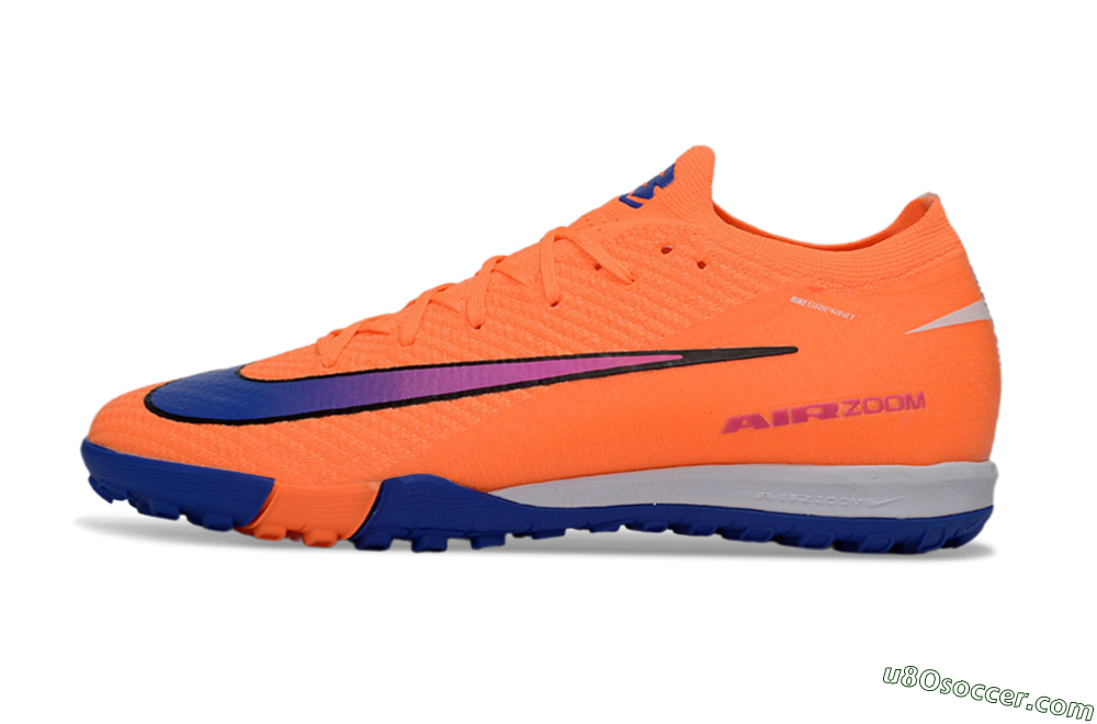 Nike Air Zoom Mercurial Vapor 16 Elite TF Artificial Turf Soccer Shoes - Orange/Electric Blue/Fiery Orange 2