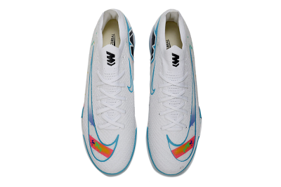 Nike Air Zoom Mercurial Vapor 16 Elite TF Artificial Turf Soccer Shoes - White/Crystal Blue/Splattered Pastel