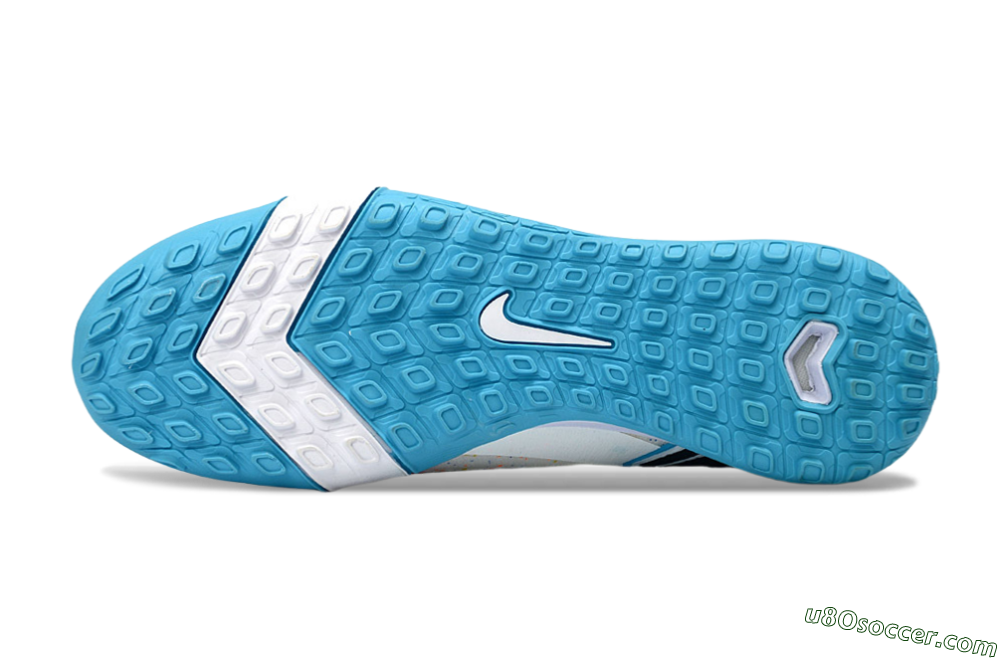 Nike Air Zoom Mercurial Vapor 16 Elite TF Artificial Turf Soccer Shoes - White/Crystal Blue/Splattered Pastel 6