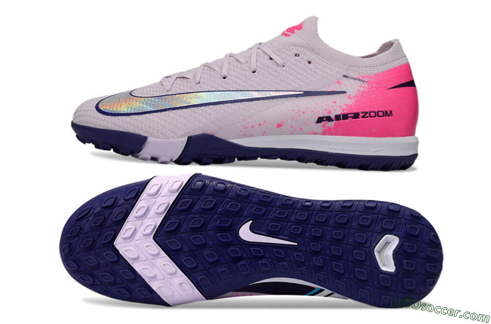 Nike Air Zoom Mercurial Vapor 16 Elite TF Artificial Turf Soccer Shoes - Lilac/Bright Pink/Dark Blue 0