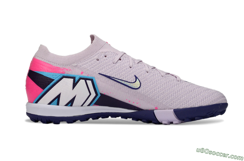 Nike Air Zoom Mercurial Vapor 16 Elite TF Artificial Turf Soccer Shoes - Lilac/Bright Pink/Dark Blue 7
