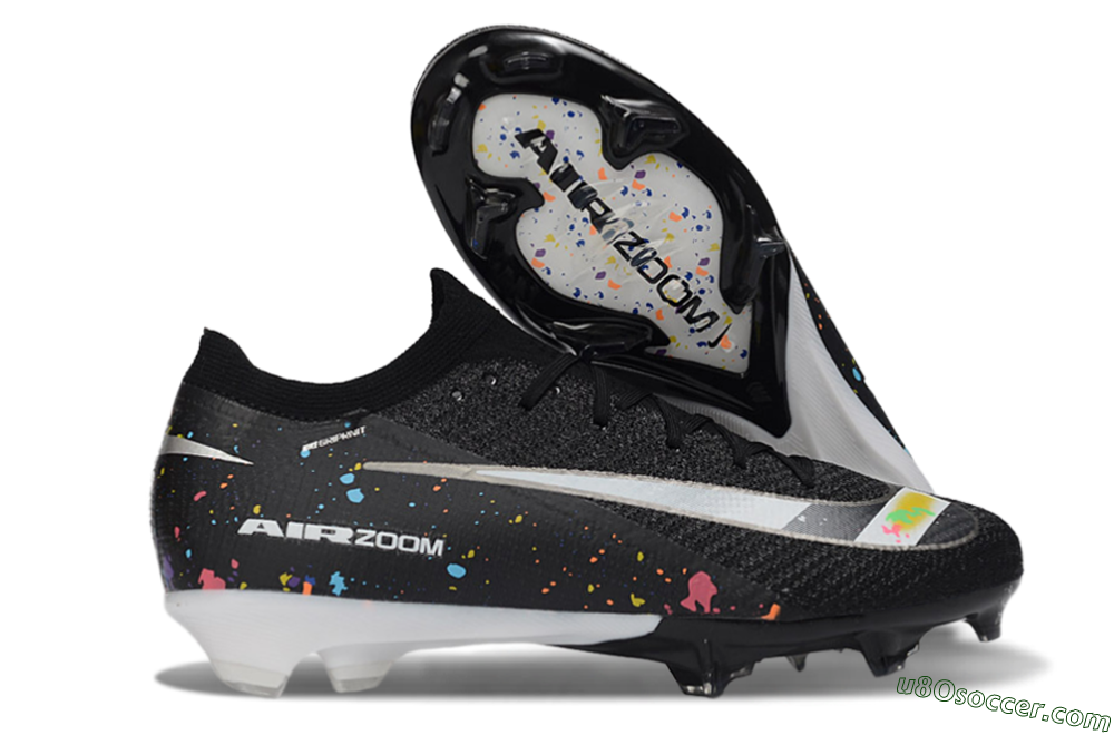 Nike Air Zoom Mercurial Vapor 16 Elite FG Firm Ground Soccer Cleats - Black/Vibrant Color Splash/White Accents 1