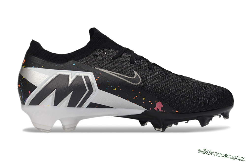 Nike Air Zoom Mercurial Vapor 16 Elite FG Firm Ground Soccer Cleats - Black/Vibrant Color Splash/White Accents 7