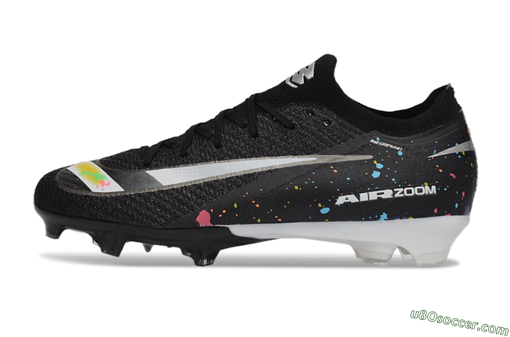Nike Air Zoom Mercurial Vapor 16 Elite FG Firm Ground Soccer Cleats - Black/Vibrant Color Splash/White Accents 2