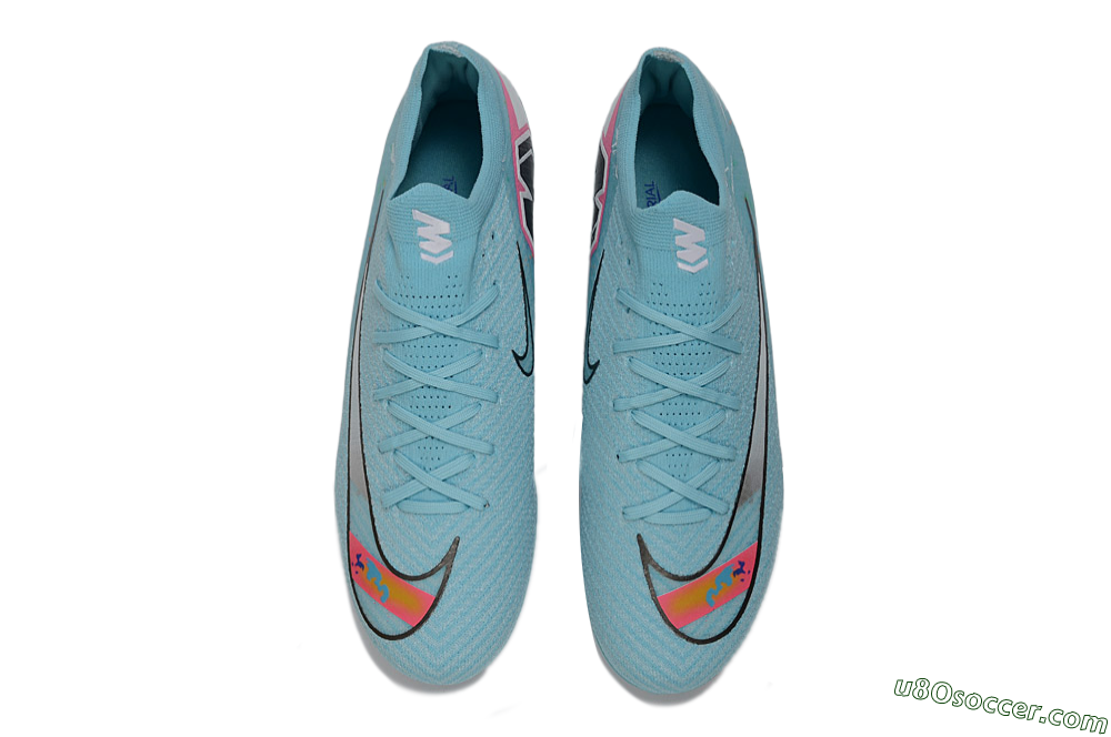 Nike Air Zoom Mercurial Vapor 16 Elite FG Firm Ground Soccer Cleats - Aqua/Coral Pink/Splash Yellow 4