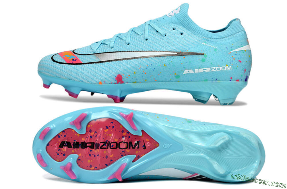Nike Air Zoom Mercurial Vapor 16 Elite FG Firm Ground Soccer Cleats - Aqua/Coral Pink/Splash Yellow 0