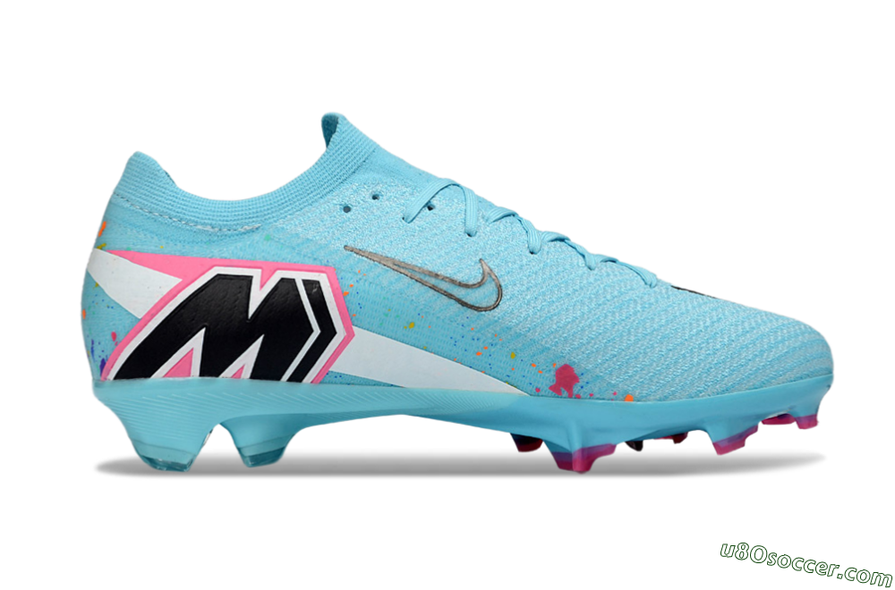 Nike Air Zoom Mercurial Vapor 16 Elite FG Firm Ground Soccer Cleats - Aqua/Coral Pink/Splash Yellow 7