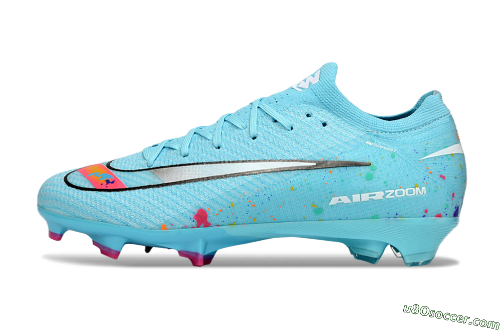 Nike Air Zoom Mercurial Vapor 16 Elite FG Firm Ground Soccer Cleats - Aqua/Coral Pink/Splash Yellow 2
