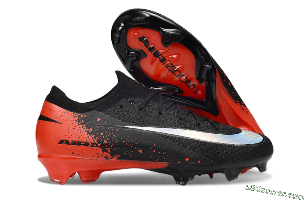 Nike Air Zoom Mercurial Vapor 16 Elite FG Firm Ground Soccer Cleats - Black/Fiery Red/Glossy Black 1