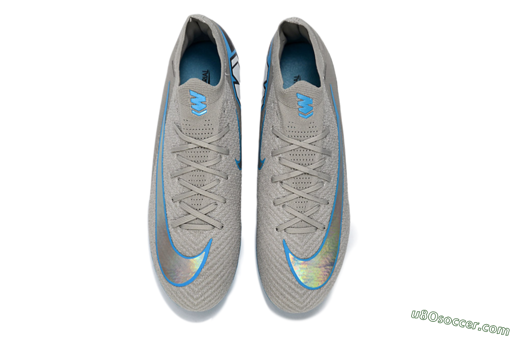 Nike Air Zoom Mercurial Vapor 16 Elite FG Firm Ground Soccer Cleats - Gray/Sky Blue/Light Gray 4