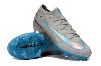 Nike Air Zoom Mercurial Vapor 16 Elite FG Firm Ground Soccer Cleats - Gray/Sky Blue/Light Gray