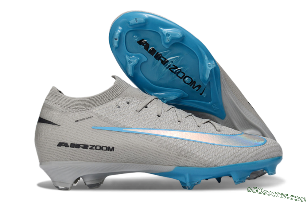 Nike Air Zoom Mercurial Vapor 16 Elite FG Firm Ground Soccer Cleats - Gray/Sky Blue/Light Gray 1