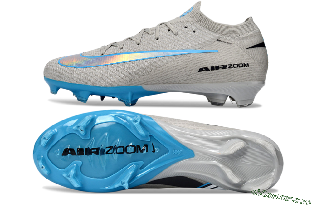 Nike Air Zoom Mercurial Vapor 16 Elite FG Firm Ground Soccer Cleats - Gray/Sky Blue/Light Gray 0