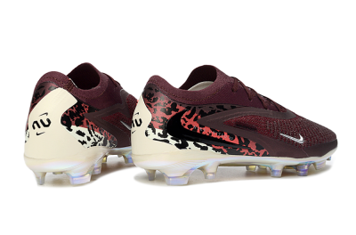 Nike Phantom 6 Elite Low FG Firm Ground Soccer Cleats - Burgundy/Crimson Red/Black