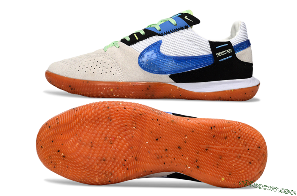 Nike Street Gato IC Indoor & Futsal Soccer Shoes - Blue/Orange Blast/Clay Beige 0