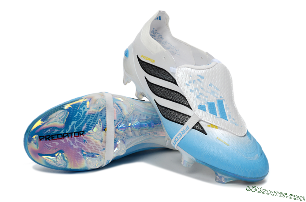 Adidas Predator 26 Elite Fold-Over Tongue FG Firm Ground Soccer Cleats - Blue/Sky Blue/Black 3
