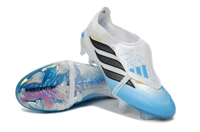 Adidas Predator 26 Elite Fold-Over Tongue FG Firm Ground Soccer Cleats - Blue/Sky Blue/Black