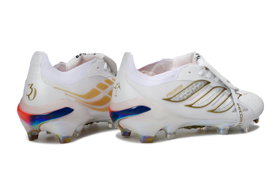 Adidas Predator 26 Elite Fold-Over Tongue FG Firm Ground Soccer Cleats - White/Gold/Iridescent