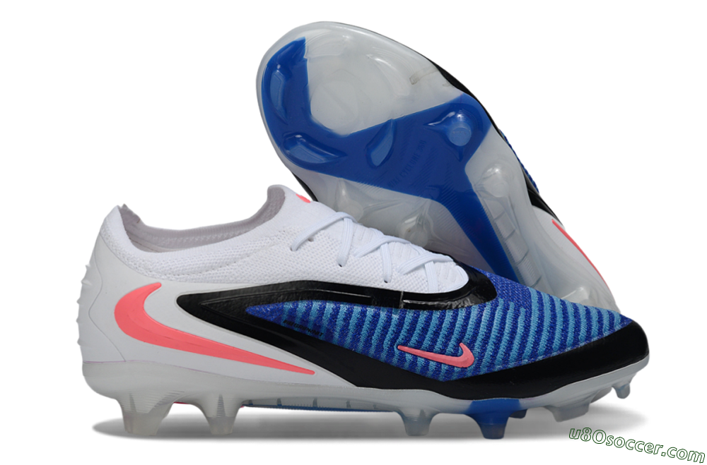 Nike Phantom 6 Elite Low FG Firm Ground Soccer Cleats - Blue/Electric Blue/Neon Pink 1
