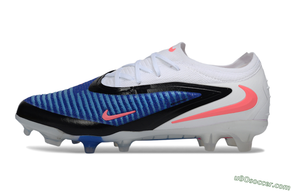 Nike Phantom 6 Elite Low FG Firm Ground Soccer Cleats - Blue/Electric Blue/Neon Pink 2