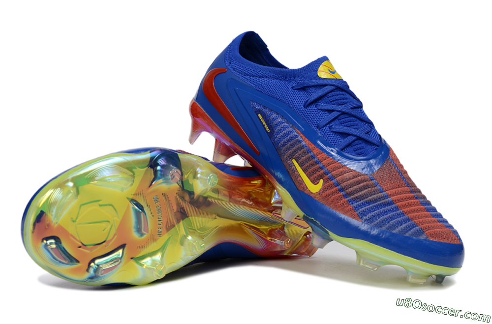 Nike Phantom 6 Elite Low FG Firm Ground Soccer Cleats - Blue/Vibrant Orange/Electric Yellow 0