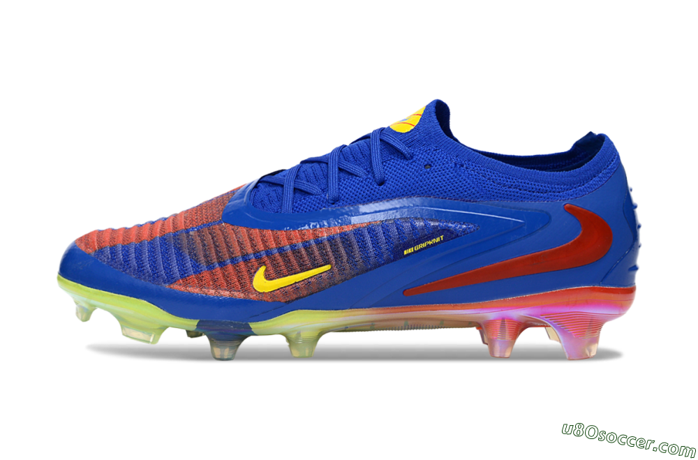 Nike Phantom 6 Elite Low FG Firm Ground Soccer Cleats - Blue/Vibrant Orange/Electric Yellow 2