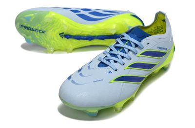 Adidas Predator 26 Elite FG Firm Ground Soccer Cleats - Blue/Electric Lime/Azure