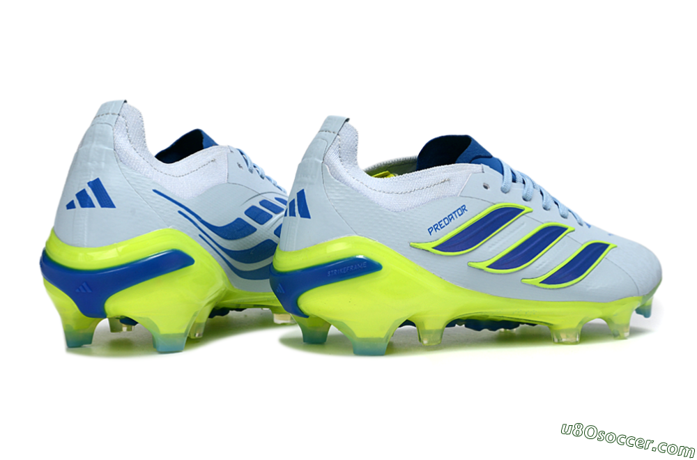 Adidas Predator 26 Elite FG Firm Ground Soccer Cleats - Blue/Electric Lime/Azure 7