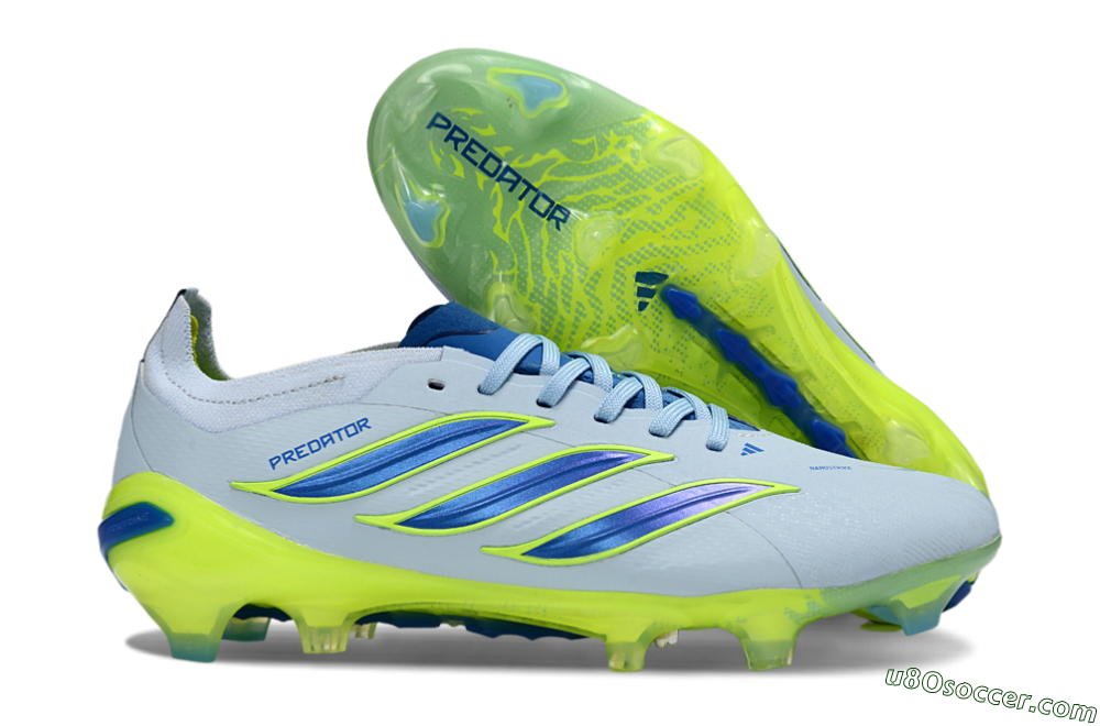 Adidas Predator 26 Elite FG Firm Ground Soccer Cleats - Blue/Electric Lime/Azure 1