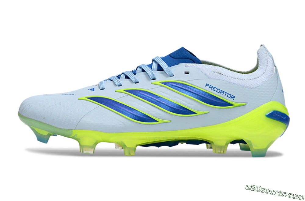Adidas Predator 26 Elite FG Firm Ground Soccer Cleats - Blue/Electric Lime/Azure 2