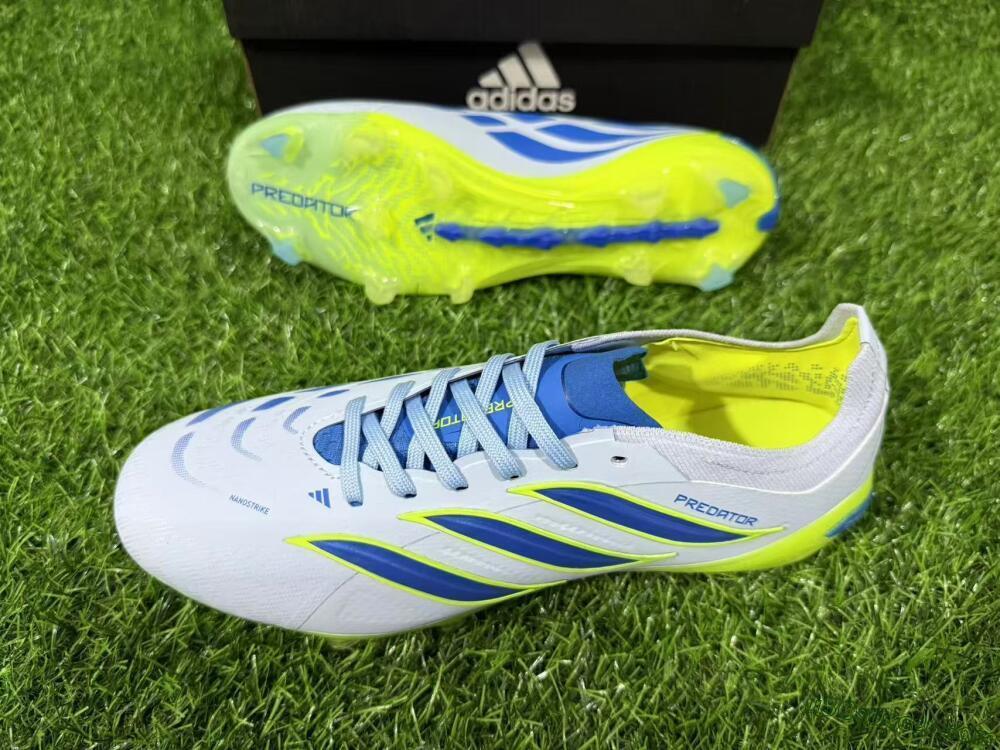 Adidas Predator 26 Elite FG Firm Ground Soccer Cleats - Blue/Electric Lime/Azure